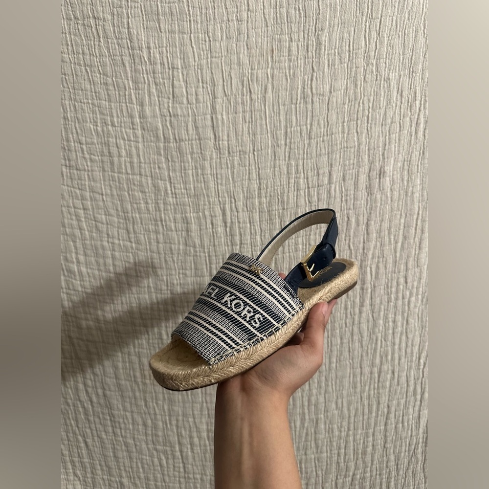 Michael Kors Striped Espadrilles Sandals Sz 7 - Picture 4 of 5